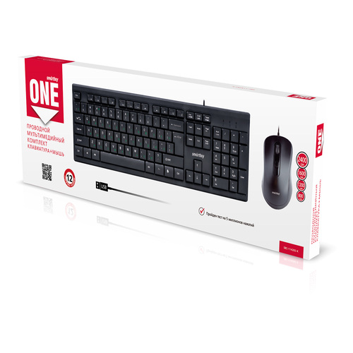 Комплект клавиатура + мышь Smartbuy ONE SBC-114282-K проводной мультимедийный черный - 2