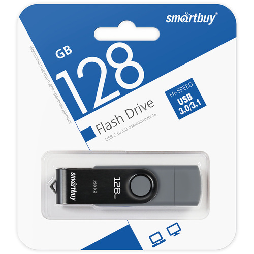 Флешка USB SmartBuy 128GB Twist Dual Type-C, черный