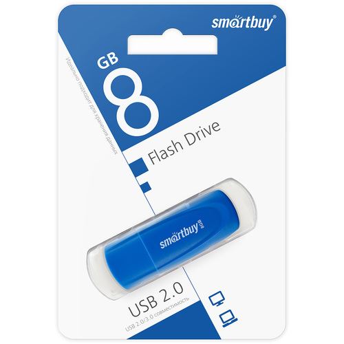 Флешка USB SmartBuy 8GB Scout USB 2.0, синий