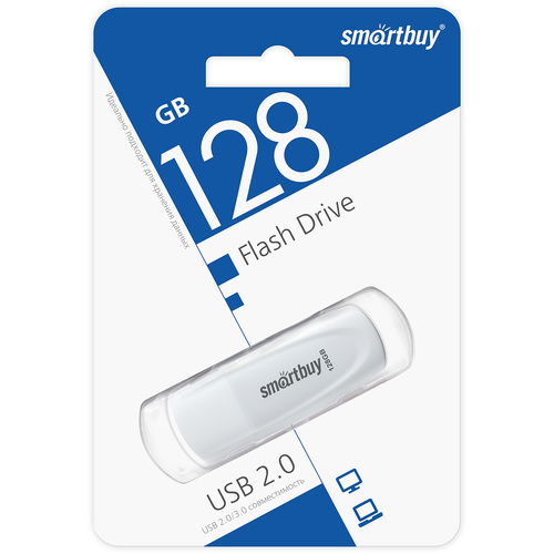 Флешка USB SmartBuy 128GB Scout USB 2.0, белый