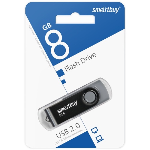 Флешка USB SmartBuy 8GB Twist USB 2.0, черный