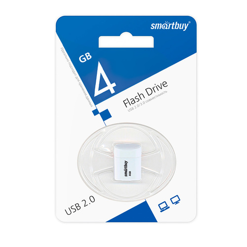 Флешка USB SmartBuy 4GB LARA USB 2.0, белый