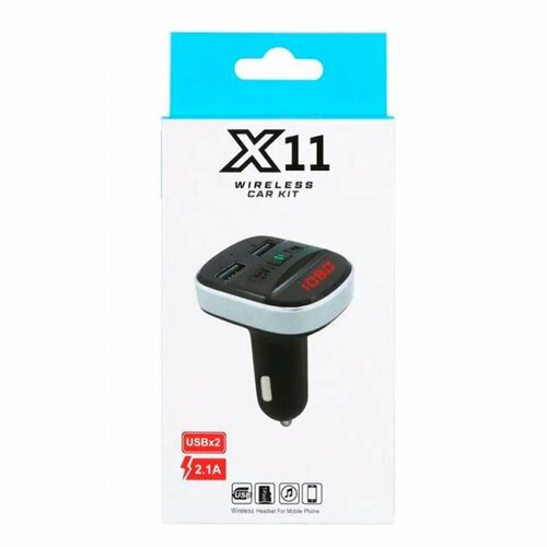 FM-трансмиттер NB X11 Bluetooth, AUX/2*USB/TF черный