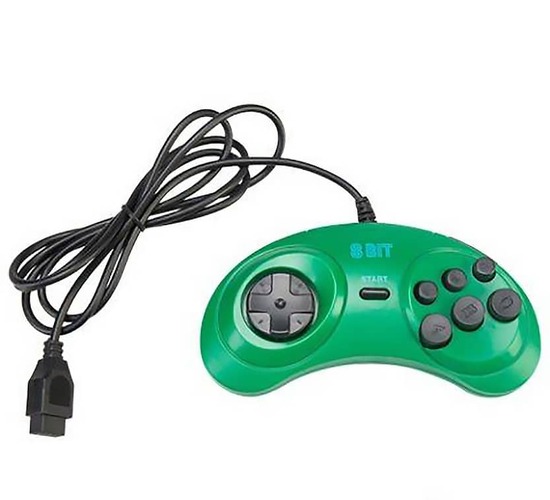 Джойстик DENDY форма Sega узкий разъем зеленый