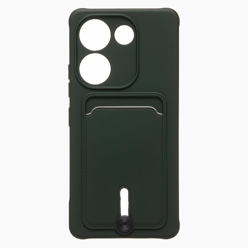 Накладка Tecno Camon 20/20 Pro темно-зеленый с выталкивателем карты силикон С кардхолдером