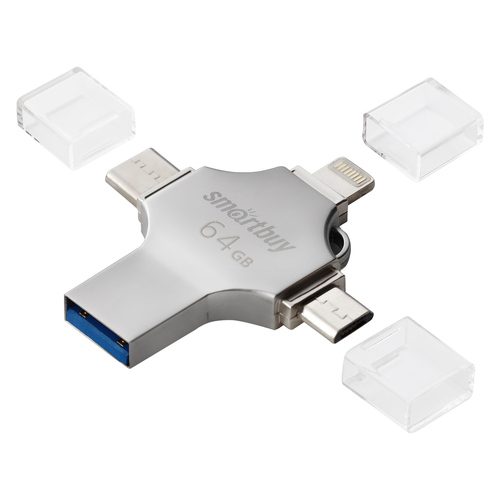 Флешка USB SmartBuy 64GB Quad Lightning/Type-C/microUSB/USB3.1 - 2