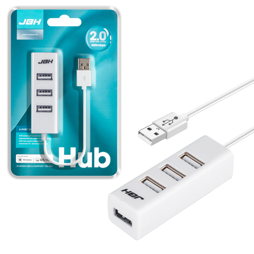 USB разветвитель JBH 112 4 порта, USB 2.0, белый