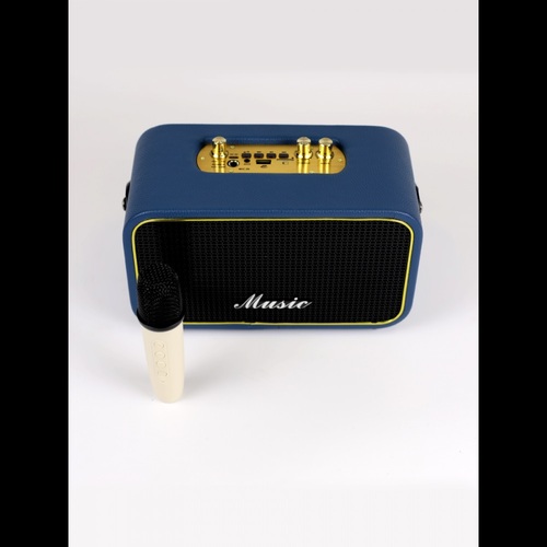 Колонка Бумбокс TTD-3310 TF/AUX/Radio/USB/bluetooth темно-коричневый + микрофон - 3