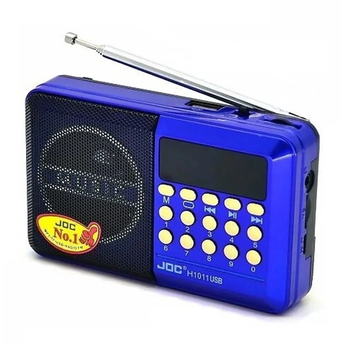 Радиоприемник JOC H1011BT цифровой FM, AM, SW USB/microSD питание от АКБ синий