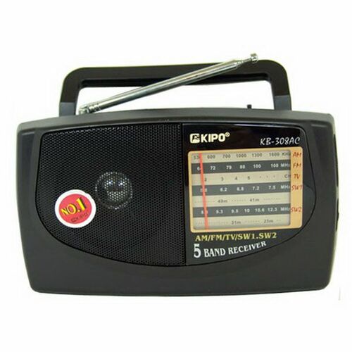 Радиоприемник KIPO KB-308 аналоговый УКВ+FM, AM, SW питание от сети черный