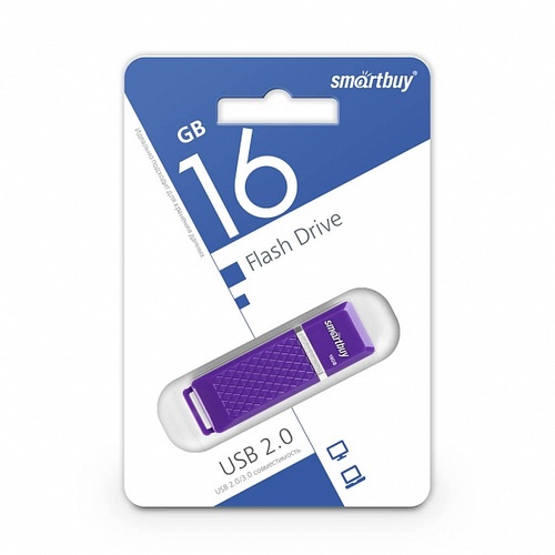 Флешка USB SmartBuy 16GB Quartz USB 2.0, фиолетовый