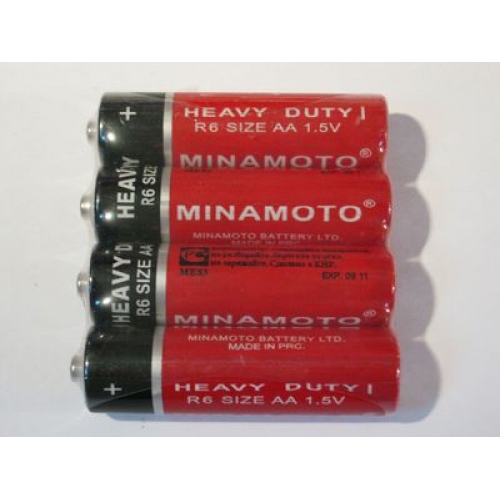 Батарейка MINAMOTO R06 (AA) спайка 4 солевая