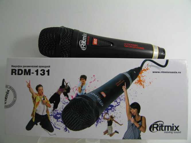 Микрофон Ritmix RDM-131 вокальный, ручной, Jack 6.3, черный