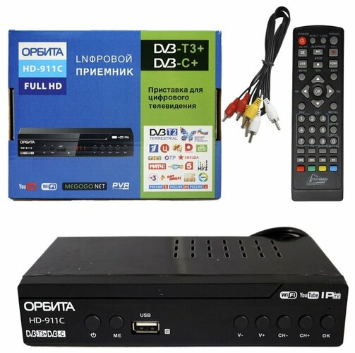 Приставка для цифрового ТВ Орбита HD999С DVB-T2 дисплей, кнопки, внешний бп WiFi