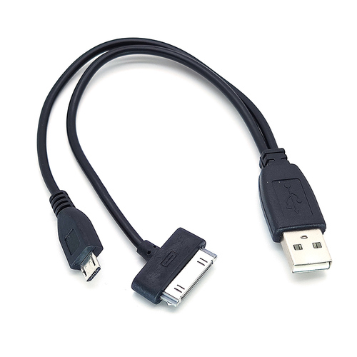 Кабель USB - Samsung Tab+Micro Usb Орбита BS-414 черный круглый 2в1