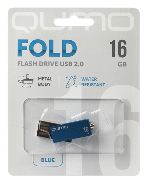 Флешка USB QUMO 16GB Fold USB 2.0, синий
