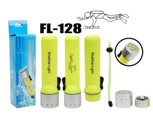 Фонарик ручной No brand FL-128 1 LED аккумулятор для подводного плавания