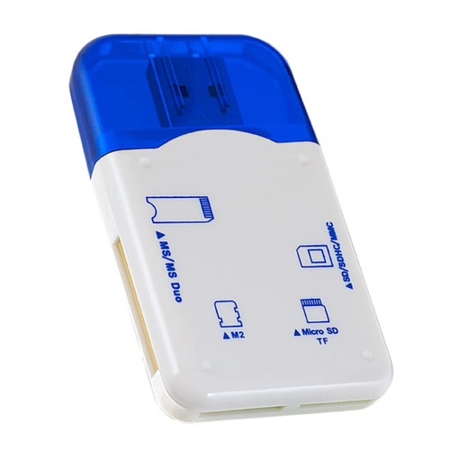 Картридер Perfeo PF-VI-R010 USB 2.0, microSD/SD/MMC/MS/M2 синий