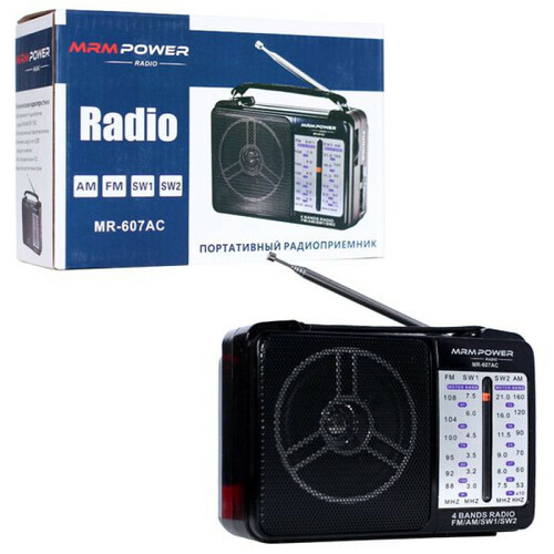 Радиоприемник MRM-Power MRM-607AC аналоговый FM, AM USB/microSD питание от АКБ, от сети,