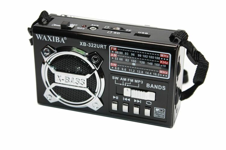 Радиоприемник Waxiba XB-322 аналоговый FM, AM, SW USB/microSD питание от АКБ черный фонарь